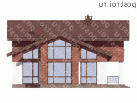 G-208-1P проект одноэтажного дома из пенобетона с мансардой размером 13 на 15  - вид справа