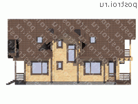 G-209-1D проект двухэтажного деревянного дома из бруса размером 13 на 11 - вид слева G-209-1D проект двухэтажного деревянного дома из бруса размером 13 на 11 - вид слева