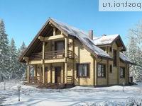 G-209-1D проект двухэтажного деревянного дома из бруса размером 13 на 11 