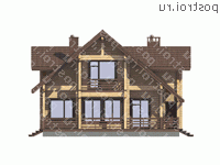 G-209-1D проект двухэтажного деревянного дома из бруса размером 13 на 11 - вид сзади G-209-1D проект двухэтажного деревянного дома из бруса размером 13 на 11 - вид сзади