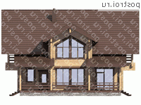 G-214-1D проект двухэтажного деревянного дома из бруса размером 9 на 12  - вид спереди