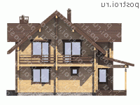 G-214-1D проект двухэтажного деревянного дома из бруса размером 9 на 12  - вид справа