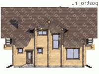 G-214-1D проект двухэтажного деревянного дома из бруса размером 9 на 12  - вид сзади