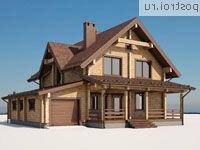 G-216-1D проект одноэтажного деревянного дома из бруса с мансардой и гаражом размером 14 на 11 