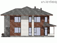 G-221-3P проект двухэтажного дома из пенобетона размером 13 на 14 - вид слева