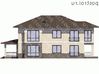 G-231-1P проект двухэтажного дома из газобетона размером 14 на 11  - вид справа