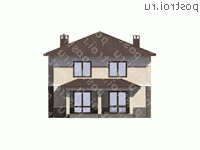 G-231-1P проект двухэтажного дома из газобетона размером 14 на 11  - вид сзади