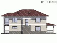 G-232-1K проект двухэтажного дома из кирпича размером 17 на 13  - вид слева