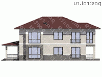 G-232-1K проект двухэтажного дома из кирпича размером 17 на 13  - вид справа