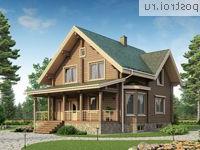 G-244-1D проект двухэтажного деревянного дома из бруса с цоколем и мансардой размером 13 на 10 