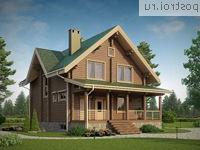 G-244-1D проект двухэтажного деревянного дома из бруса с цоколем и мансардой размером 13 на 10 
