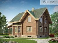 G-244-1D проект двухэтажного деревянного дома из бруса с цоколем и мансардой размером 13 на 10 