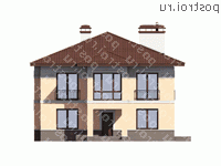 G-249-1K проект двухэтажного дома из кирпича размером 13 на 13 - вид спереди G-249-1K проект двухэтажного дома из кирпича размером 13 на 13 - вид спереди