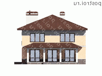 G-249-1K проект двухэтажного дома из кирпича размером 13 на 13 - вид сзади G-249-1K проект двухэтажного дома из кирпича размером 13 на 13 - вид сзади