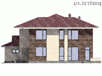 G-253-2P проект двухэтажного коттеджа из пеноблоков с гаражом размером 17 на 15 - вид слева
