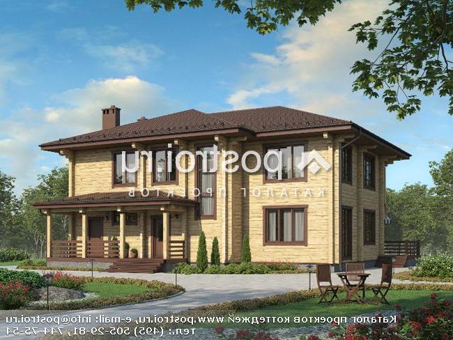 G-291-1D проект двухэтажного деревянного дома из бруса размером 12 на 15 