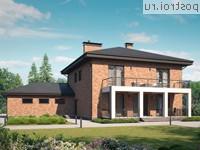 G-303-1P проект двухэтажного коттеджа из пенобетона с гаражом размером 21 на 17
