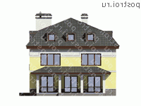 G-368-1P проект двухэтажного дома из газобетона с мансардой размером 13 на 13 - вид сзади G-368-1P проект двухэтажного дома из газобетона с мансардой размером 13 на 13 - вид сзади