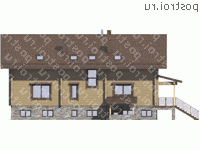 G-390-1D проект двухэтажного деревянного дома из бруса с цоколем и мансардой размером 13 на 19 - вид справа G-390-1D проект двухэтажного деревянного дома из бруса с цоколем и мансардой размером 13 на 19 - вид справа