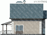 H-123-1K проект двухэтажного дома из кирпича размером 13 на 9  - вид справа