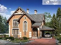 H-123-2K проект двухэтажного дома из кирпича с гаражом размером 13 на 13 