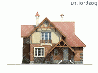 H-145-1K проект двухэтажного дома из кирпича размером 15 на 11 - вид спереди H-145-1K проект двухэтажного дома из кирпича размером 15 на 11 - вид спереди