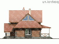 H-145-1K проект двухэтажного дома из кирпича размером 15 на 11 - вид слева H-145-1K проект двухэтажного дома из кирпича размером 15 на 11 - вид слева