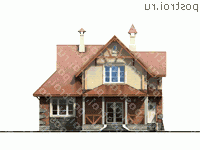 H-145-1K проект двухэтажного дома из кирпича размером 15 на 11 - вид сзади H-145-1K проект двухэтажного дома из кирпича размером 15 на 11 - вид сзади