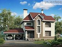 H-155-2P проект двухэтажного дома из пенобетона с мансардой и гаражом размером 12 на 13 