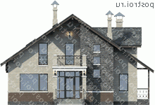 H-180-1P проект одноэтажного дома из пеноблоков с мансардой размером 15 на 11 - вид спереди H-180-1P проект одноэтажного дома из пеноблоков с мансардой размером 15 на 11 - вид спереди