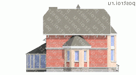 H-208-1P проект двухэтажного дома из газобетона с гаражом размером 12 на 16  - вид справа