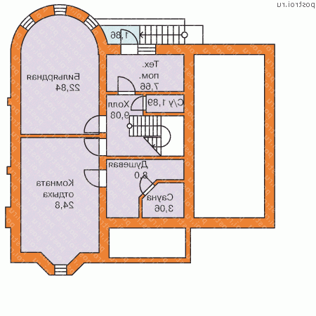 H-253-1P проект двухэтажного коттеджа из пеноблоков с цоколем и гаражом размером 10 на 13  - цоколь