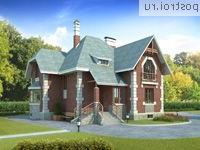 H-270-1P проект двухэтажного дома из пеноблоков с цоколем размером 11 на 11 