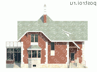 H-270-1P проект двухэтажного дома из пеноблоков с цоколем размером 11 на 11 - вид справа H-270-1P проект двухэтажного дома из пеноблоков с цоколем размером 11 на 11 - вид справа