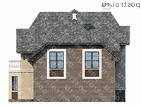 H-275-1P проект двухэтажного дома из пеноблоков с мансардой размером 12 на 15  - вид слева