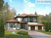 H-306-1K проект двухэтажного коттеджа из кирпича с гаражом размером 17 на 17 