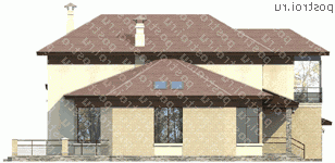 H-306-1K проект двухэтажного коттеджа из кирпича с гаражом размером 17 на 17 - вид справа H-306-1K проект двухэтажного коттеджа из кирпича с гаражом размером 17 на 17 - вид справа