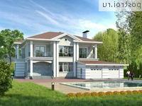 H-393-1P проект двухэтажного дома из газобетона с гаражом размером 23 на 19 