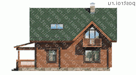 I-137-1D проект двухэтажного деревянного дома из бревна размером 10 на 8  - вид слева