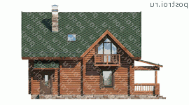 I-137-1D проект двухэтажного деревянного дома из бревна размером 10 на 8  - вид справа