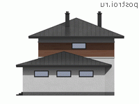 I-144-1P проект двухэтажного дома из газобетона с гаражом размером 13 на 11 - вид слева I-144-1P проект двухэтажного дома из газобетона с гаражом размером 13 на 11 - вид слева