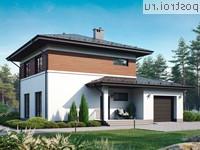 I-144-1P проект двухэтажного дома из газобетона с гаражом размером 13 на 11