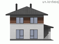 I-144-1P проект двухэтажного дома из газобетона с гаражом размером 13 на 11 - вид справа I-144-1P проект двухэтажного дома из газобетона с гаражом размером 13 на 11 - вид справа