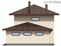 I-144-2P проект двухэтажного дома из газобетона с гаражом размером 13 на 11 - вид слева I-144-2P проект двухэтажного дома из газобетона с гаражом размером 13 на 11 - вид слева