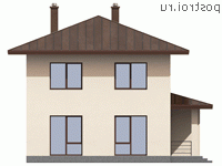 I-144-2P проект двухэтажного дома из газобетона с гаражом размером 13 на 11 - вид справа I-144-2P проект двухэтажного дома из газобетона с гаражом размером 13 на 11 - вид справа