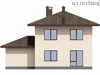 I-144-2P проект двухэтажного дома из газобетона с гаражом размером 13 на 11 - вид сзади I-144-2P проект двухэтажного дома из газобетона с гаражом размером 13 на 11 - вид сзади