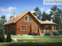 I-153-1D проект одноэтажного деревянного коттеджа из бревна с мансардой размером 8 на 11 
