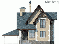 J-155-1P проект двухэтажного дома из газобетона с гаражом размером 11 на 9  - вид спереди