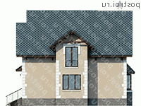 J-155-1P проект двухэтажного дома из газобетона с гаражом размером 11 на 9  - вид слева