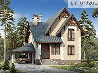 J-155-1P проект двухэтажного дома из газобетона с гаражом размером 11 на 9 